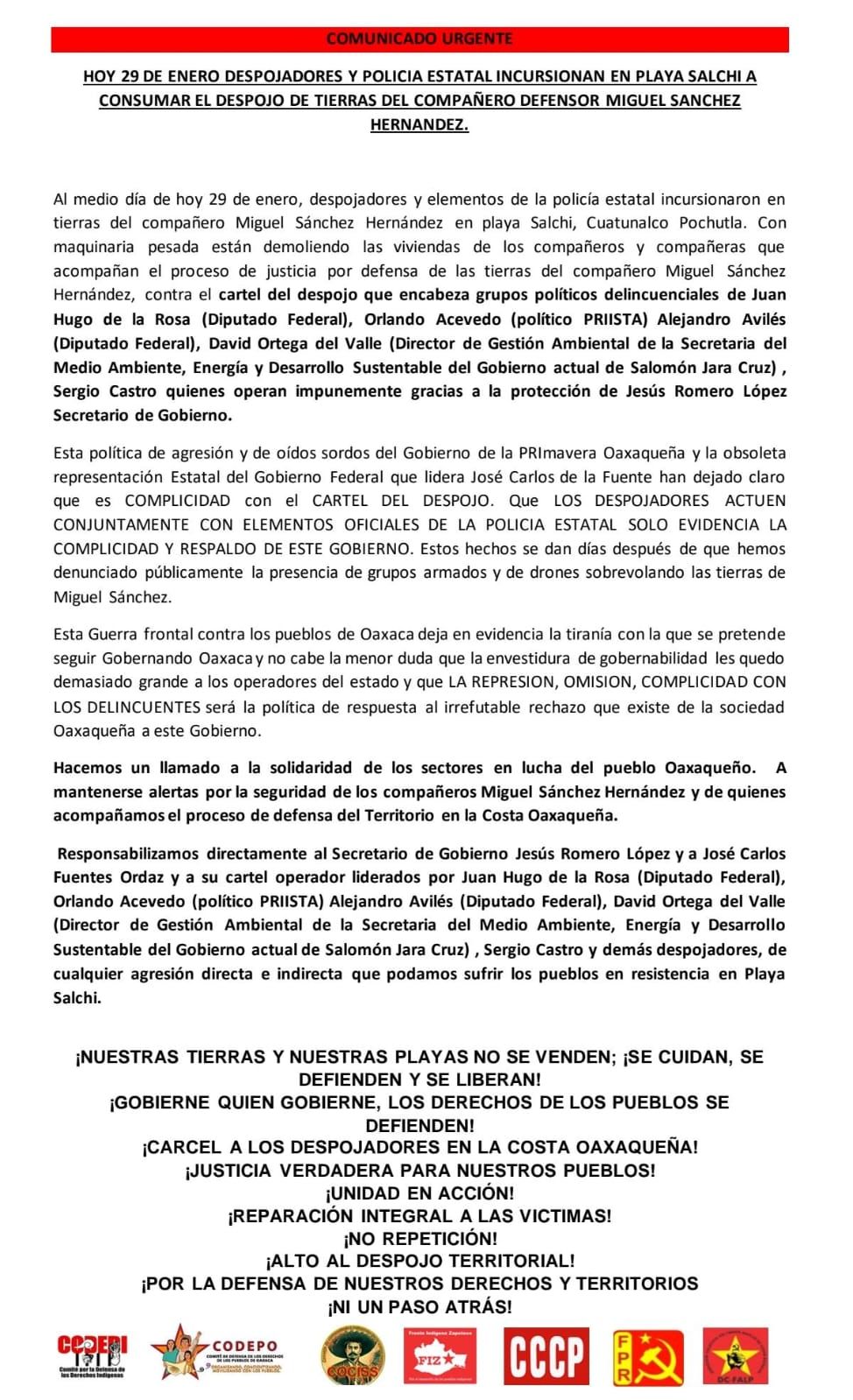 Despojo Territorial en Playa Salchi: Comunidades Denuncian Nuevo Ataque del “Cártel del Despojo”